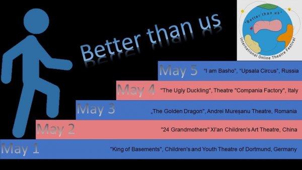 Festivalul Internaţional de Teatru Online pentru Tineri, Better than Us, 2020 Festivalul Internaţional de Teatru Online pentru Tineri, Better than Us, 2020