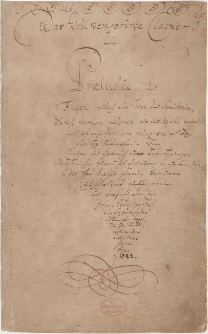 Bach, Clavecinul bine temperat - Coperta manuscris