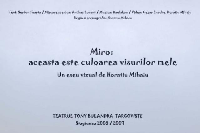 Miro: Aceasta este culoarea visurilor mele