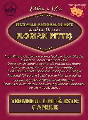 Festivalul naţional de arte pentru liceeni Florian Pittiş, 2016
